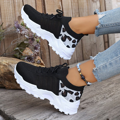 WildStride™ – Trendige Plateau Sneaker Damen im Leoparden-Look