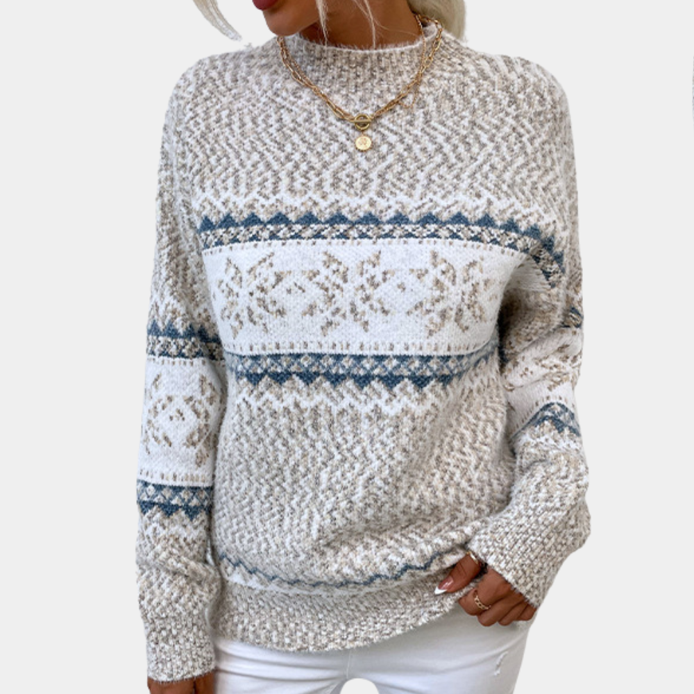 Zauberhafter Heidi-Pullover mit Schneeflockenmuster für Damen