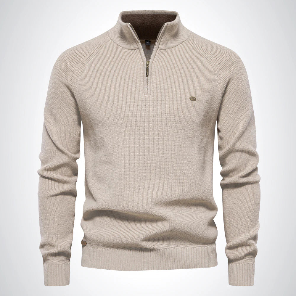 ZipCrest™ – Eleganter Half Zip Pullover Herren aus Baumwolle