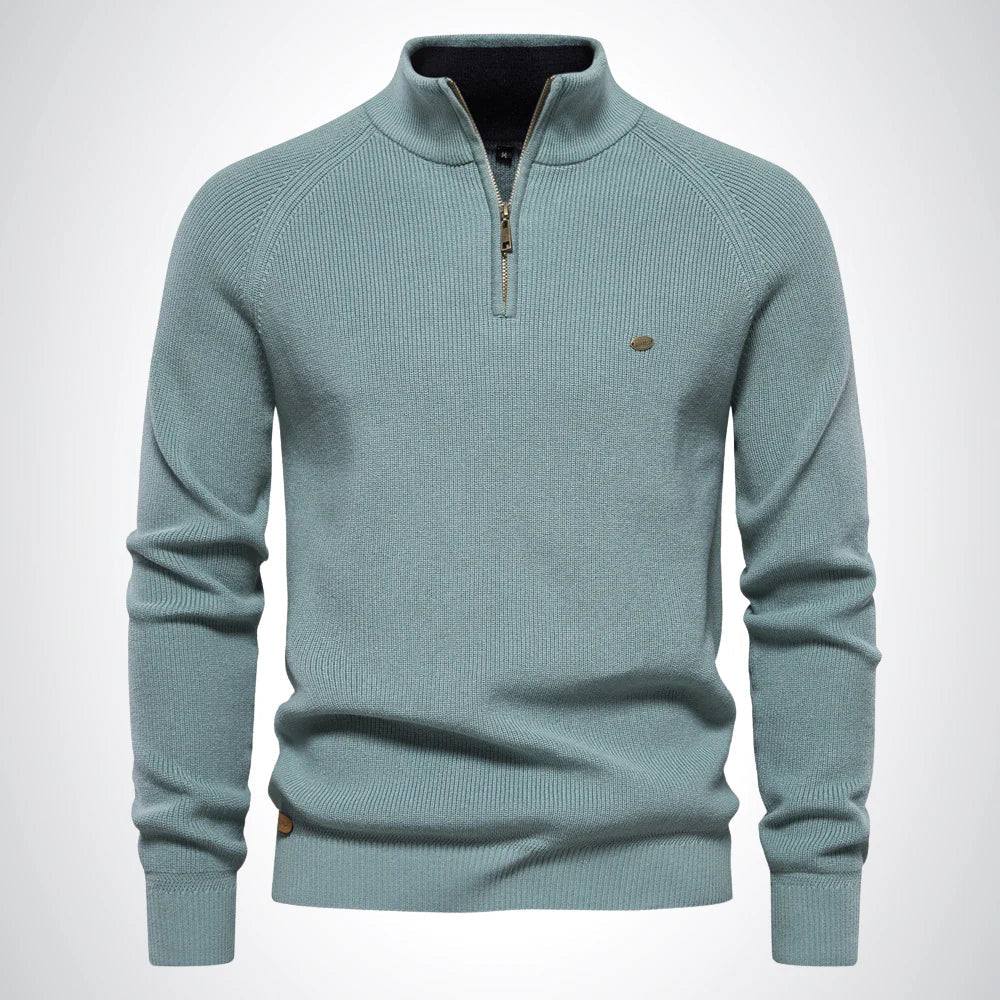 ZipCrest™ – Eleganter Half Zip Pullover Herren aus Baumwolle