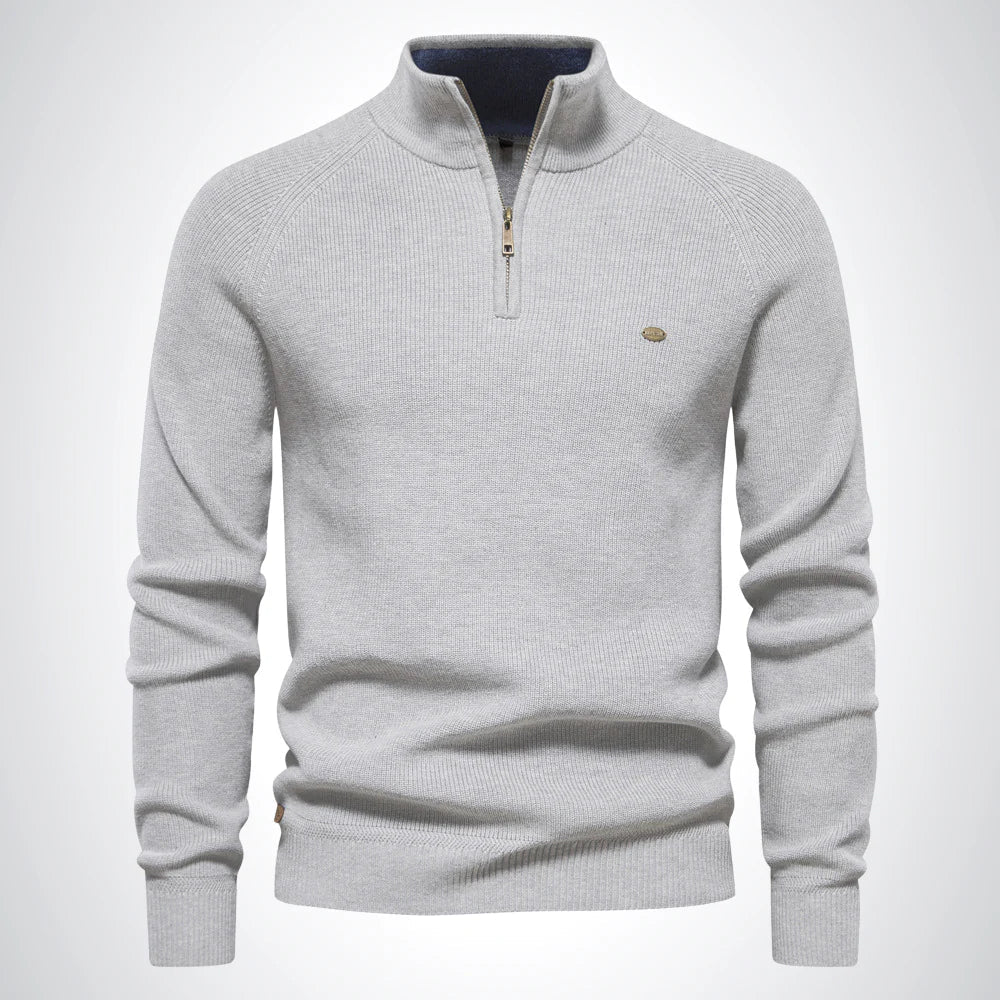 ZipCrest™ – Eleganter Half Zip Pullover Herren aus Baumwolle