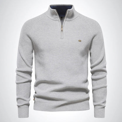 ZipCrest™ – Eleganter Half Zip Pullover Herren aus Baumwolle