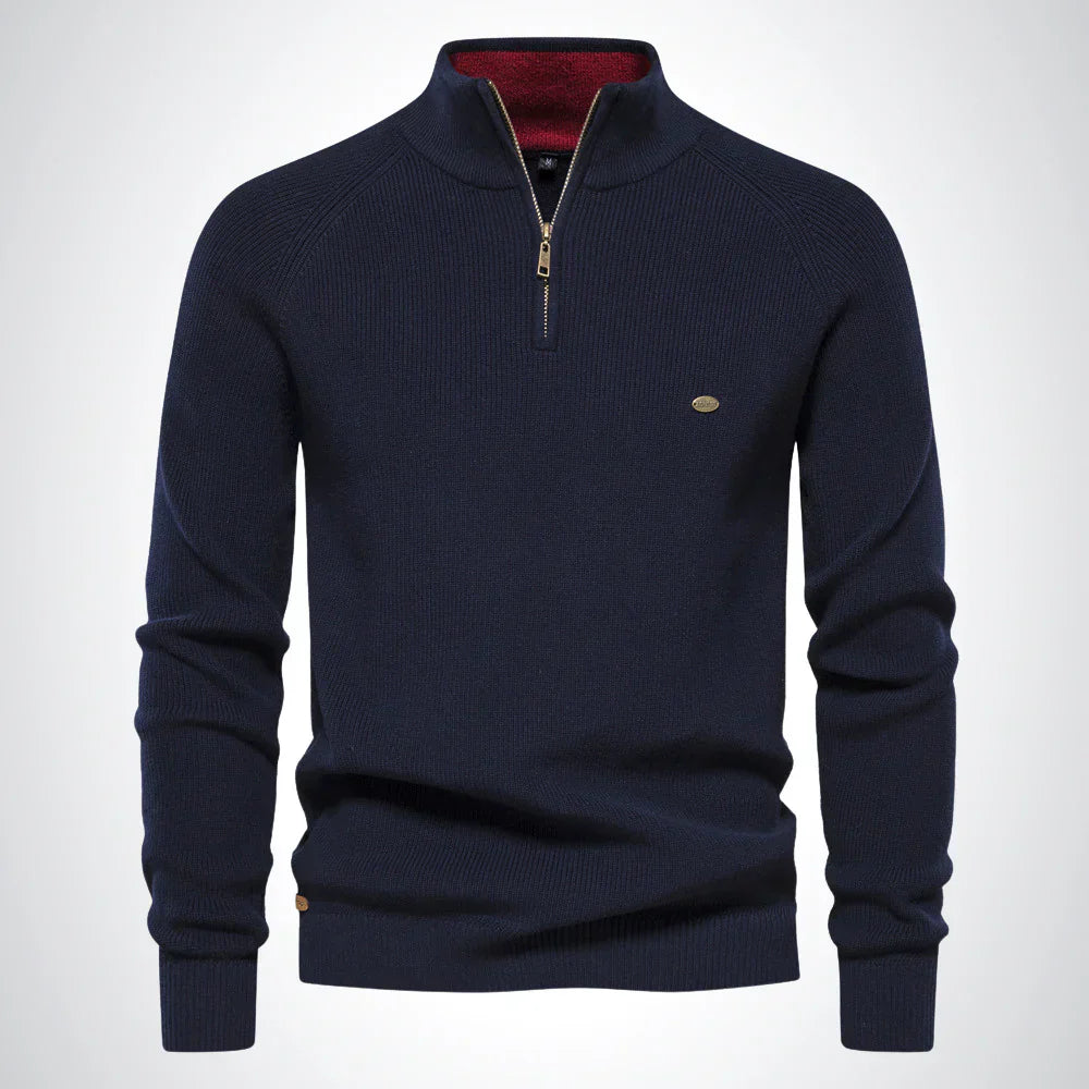 ZipCrest™ – Eleganter Half Zip Pullover Herren aus Baumwolle