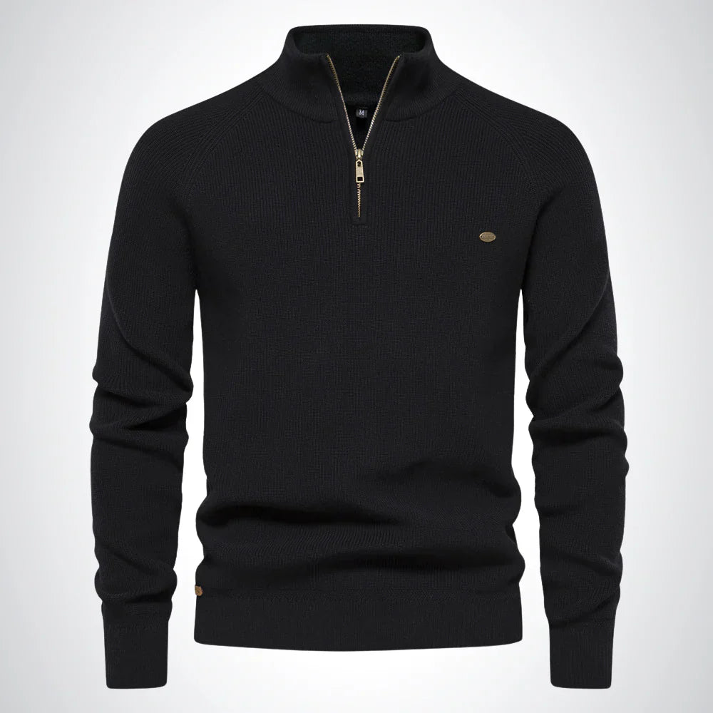 ZipCrest™ – Eleganter Half Zip Pullover Herren aus Baumwolle