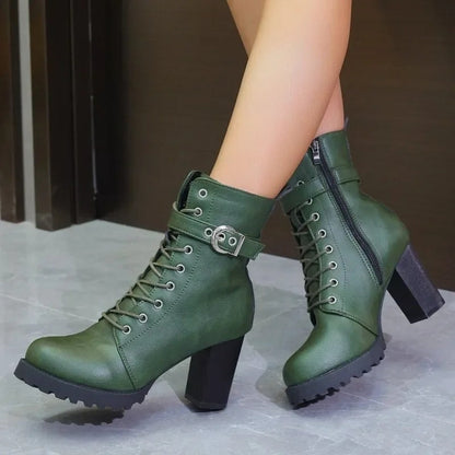 Zoe Marie Damen Winterstiefel mit hohem Absatz