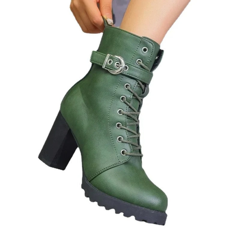 Zoe Marie Damen Winterstiefel mit hohem Absatz