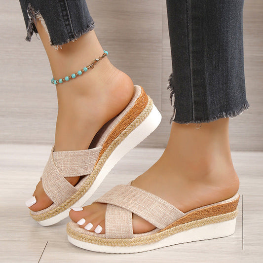 HanfStyle™ – Damen Plateau Sandalen für Komfort und Stil in Römischem Design 2
