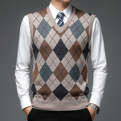 Herren Spencer Argyle Muster Elegannt Modern