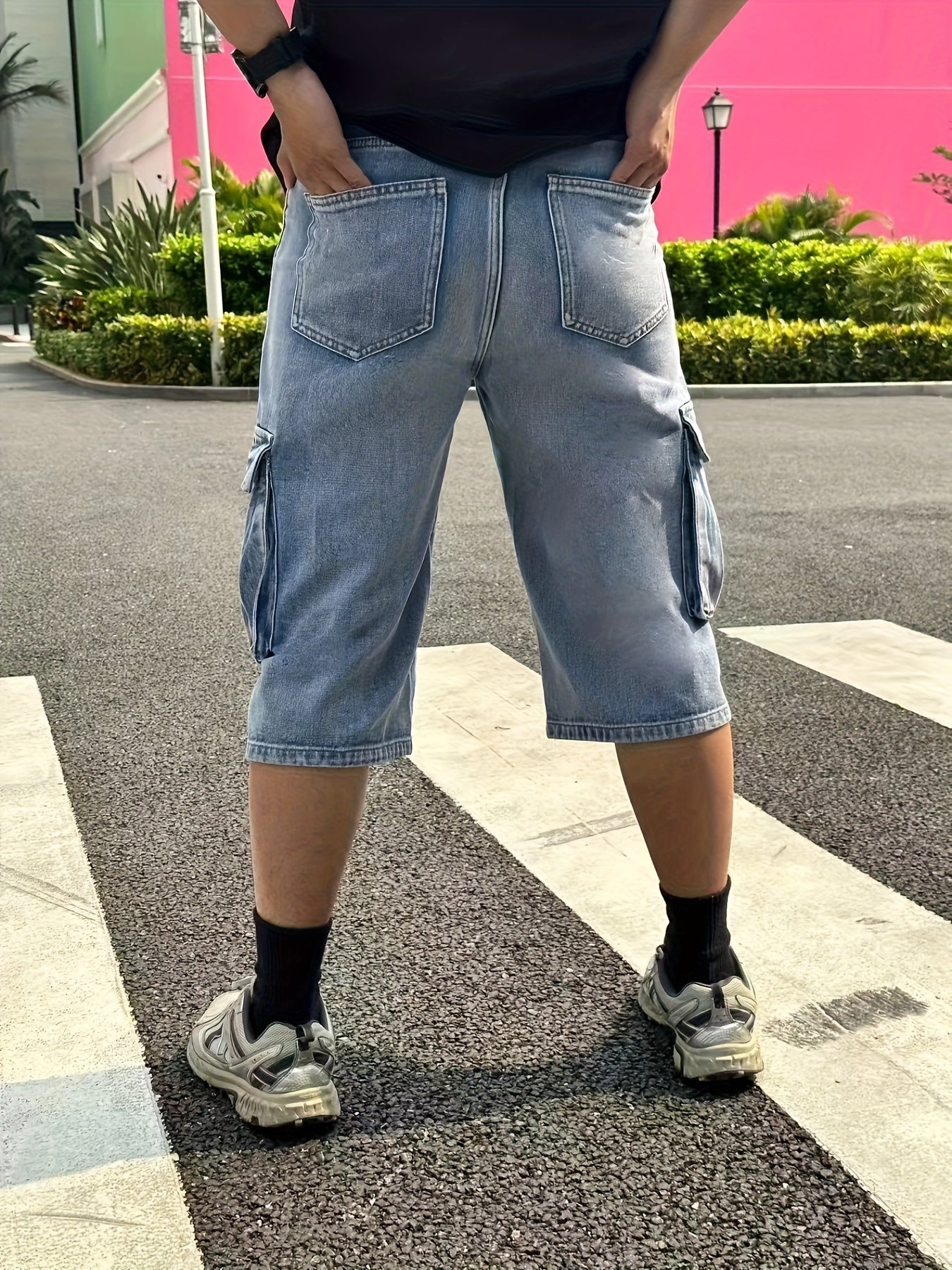 Herren Shorts Denim Cargo Bequem Robust