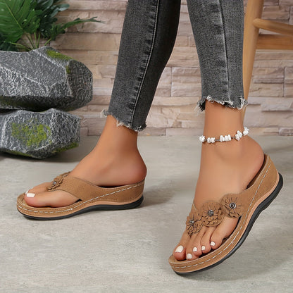 Damen Sandalen Bequem Braun Sommer