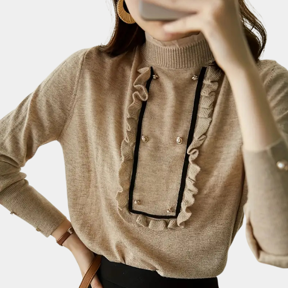 Damenbluse Khaki Frühling Trendig Modern