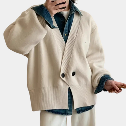 Damen Strickjacke Beige Elegante