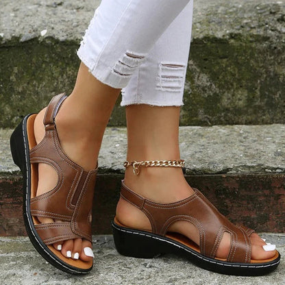 WOLFF™ – Damen Sandalen mit Orthopädischem Fußbett und Bequemem Keilabsatz-5
