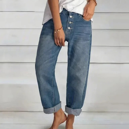 High-Waist-Jeans Damen Modisch Schmal