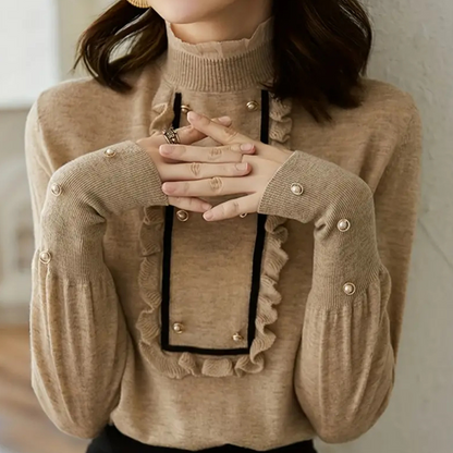 Damenbluse Khaki Frühling Trendig Modern - Elarova