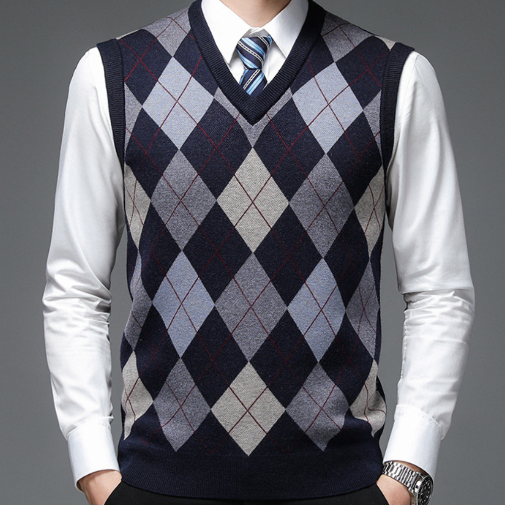 Herren Spencer Argyle Muster Elegannt Modern