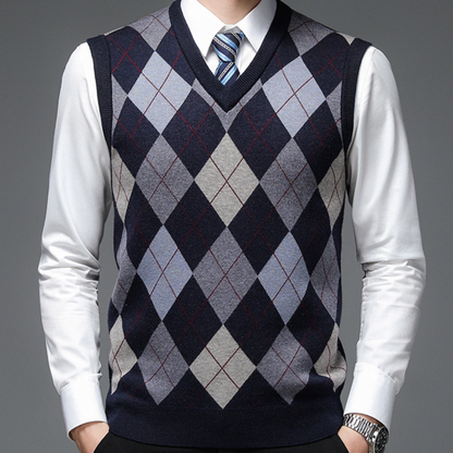 Herren Spencer Argyle Muster Elegannt Modern