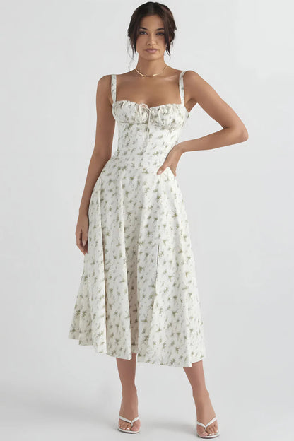 Fleugant™ – Damen Kleid Mit Eleganten Blumendruck & Verstellbaren Trägern-2