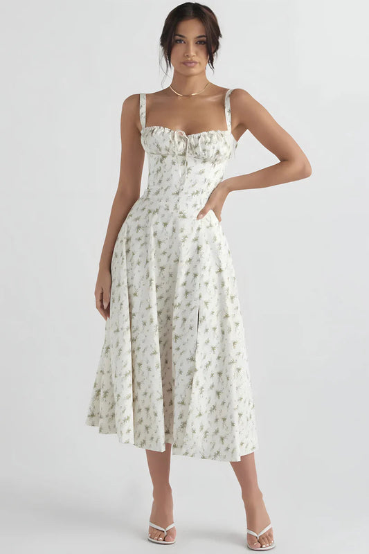 Fleugant™ – Damen Kleid Mit Eleganten Blumendruck & Verstellbaren Trägern-1