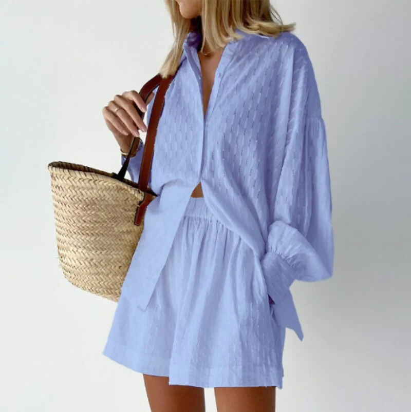 Sommeroutfit 2-teilig Bluse Shorts Damen
