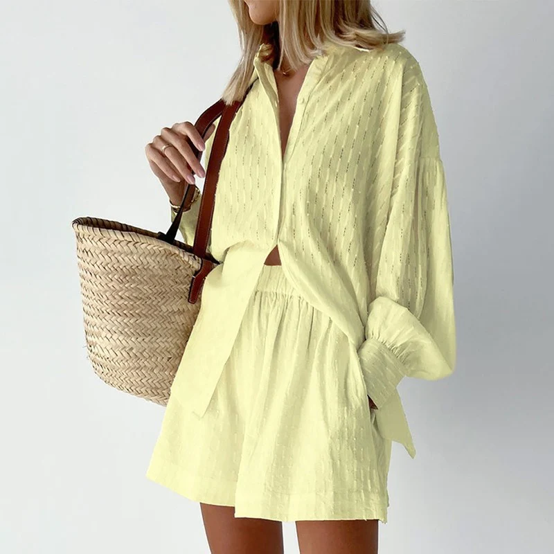 Sommeroutfit 2-teilig Bluse Shorts Damen