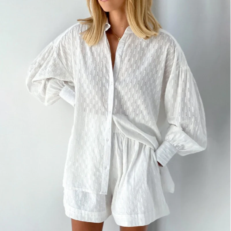 Sommeroutfit 2-teilig Bluse Shorts Damen - Elarova