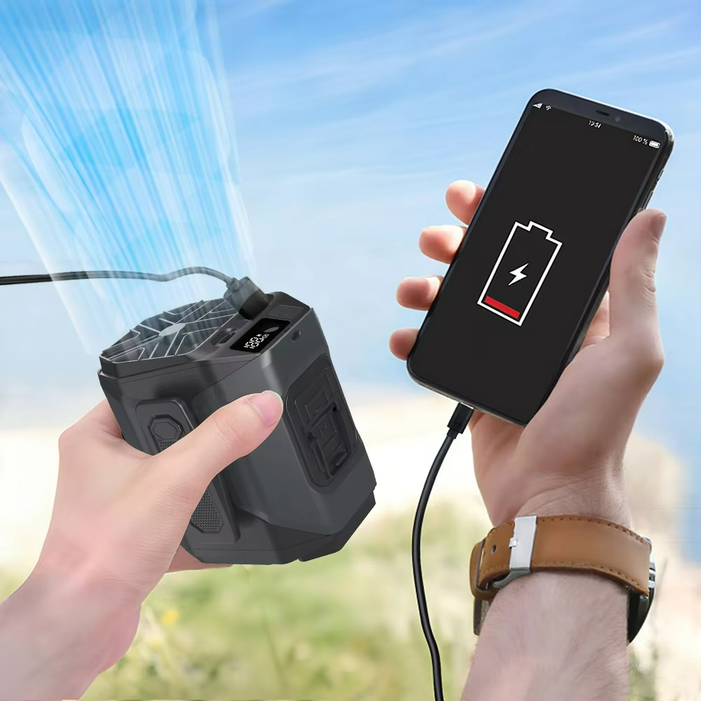 Tragbarer Ventilator mit Powerbank und LED Lampe - Elarova