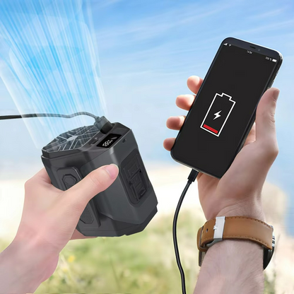 Tragbarer Ventilator mit Powerbank und LED Lampe - Elarova