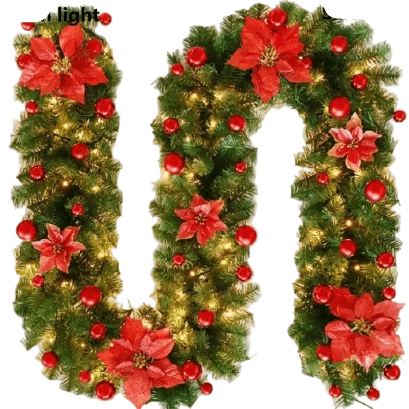Weihnachtsgirlande LED Rattan Warmweiß Festlich