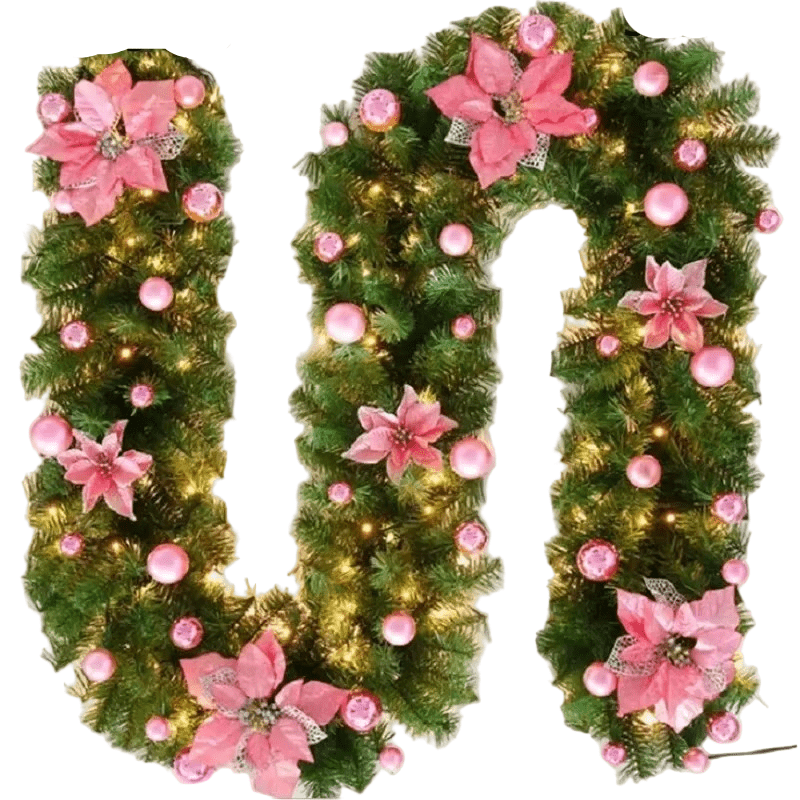 Weihnachtsgirlande LED Rattan Warmweiß Festlich - Elarova