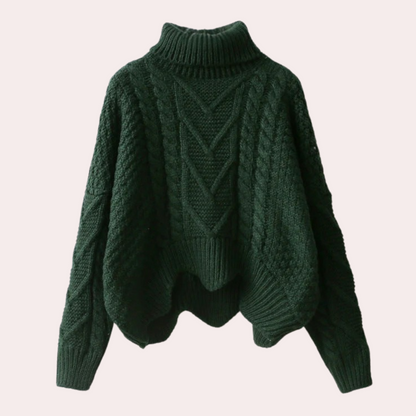 Damen Rollkragenpullover Gestrickt Stylisch