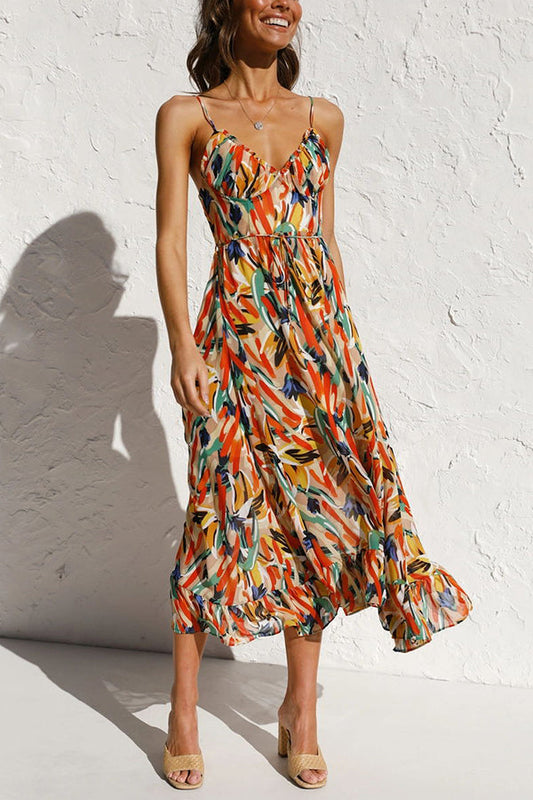 Charity™ – Damen Midikleid Mit Figurschmeichelnder Silhouette & Farbenfrohem Design