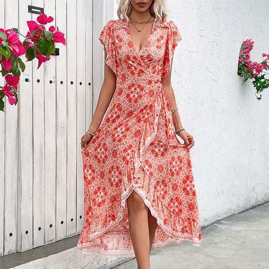 Volanta™ – Elegantes Frauenkleid mit V-Ausschnitt und Rüschendetails-1