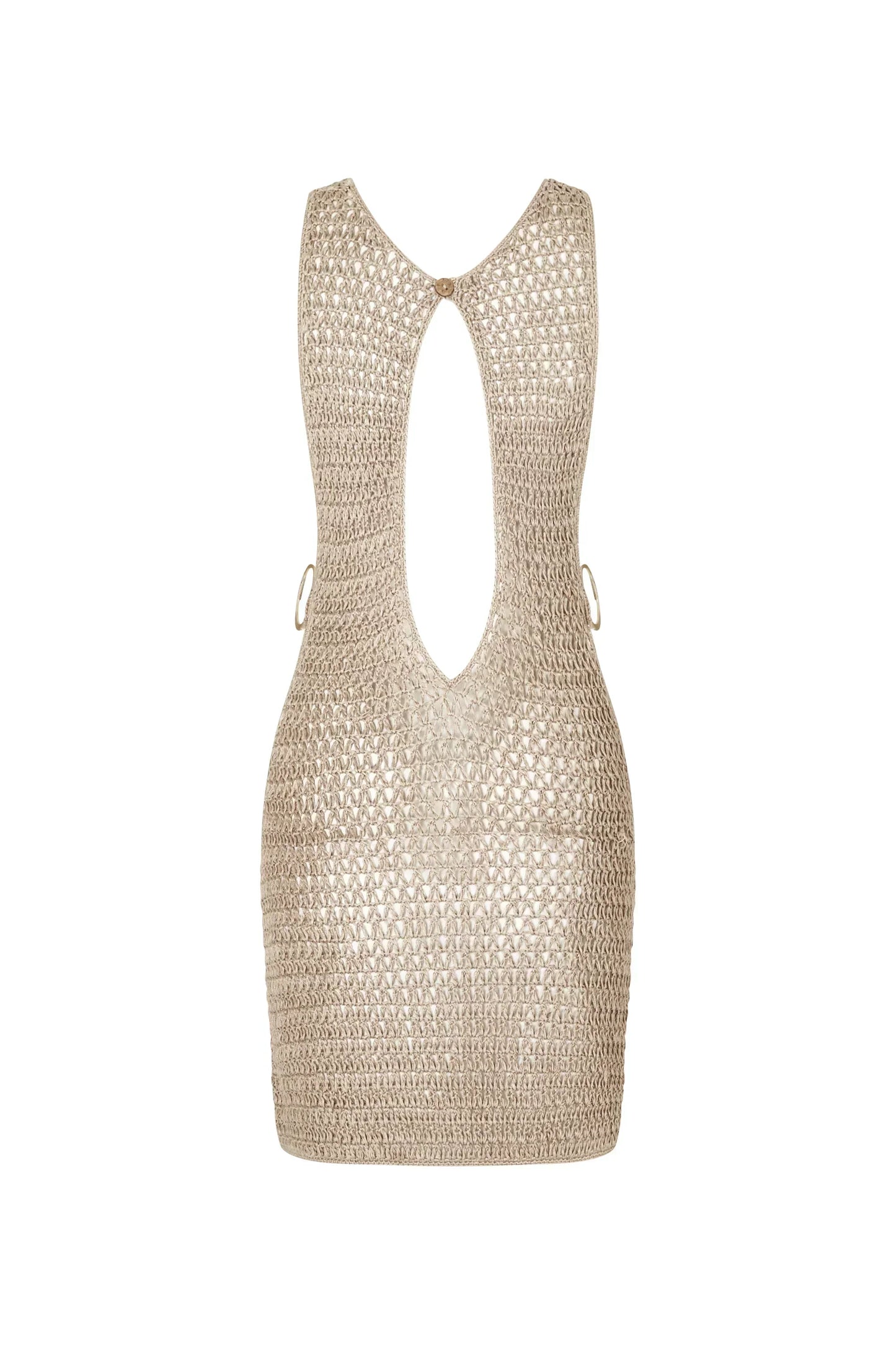 Strandkleid Beige Durchsichtig Luftig Sommerkleid