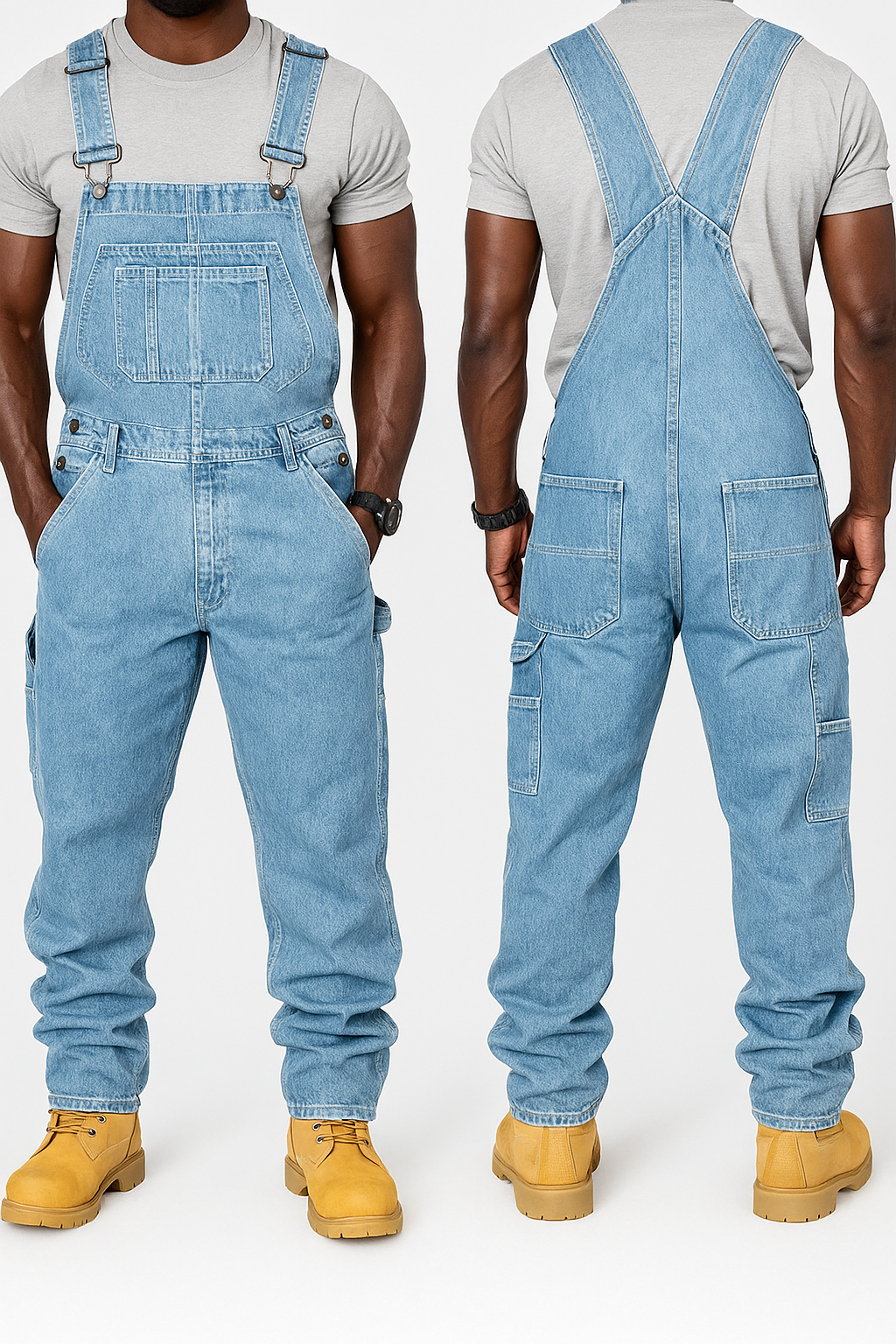 Herren Jeans Overall Slim Fit Bequem Splice Denim