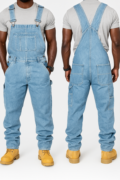 Herren Jeans Overall Slim Fit Bequem Splice Denim