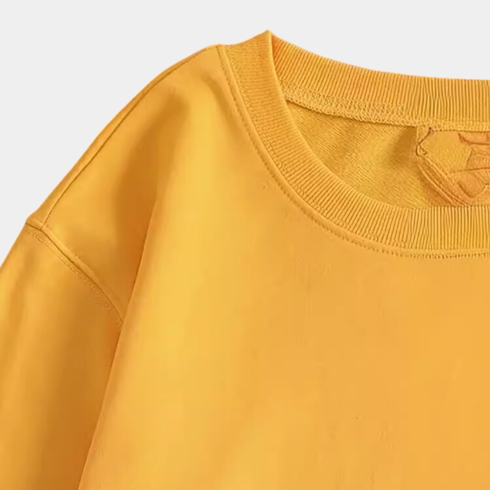 Damen Sweatshirt Gelb Blumenmuster Fleur