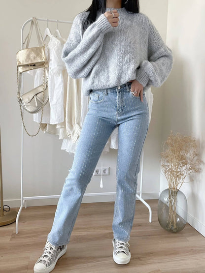 Glitzerjeans Damen Jade Größe Schmucksteine