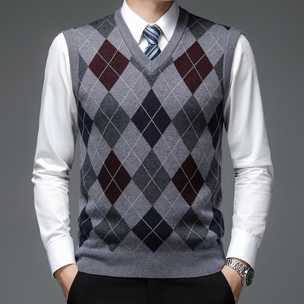 Herren Spencer Argyle Muster Elegannt Modern
