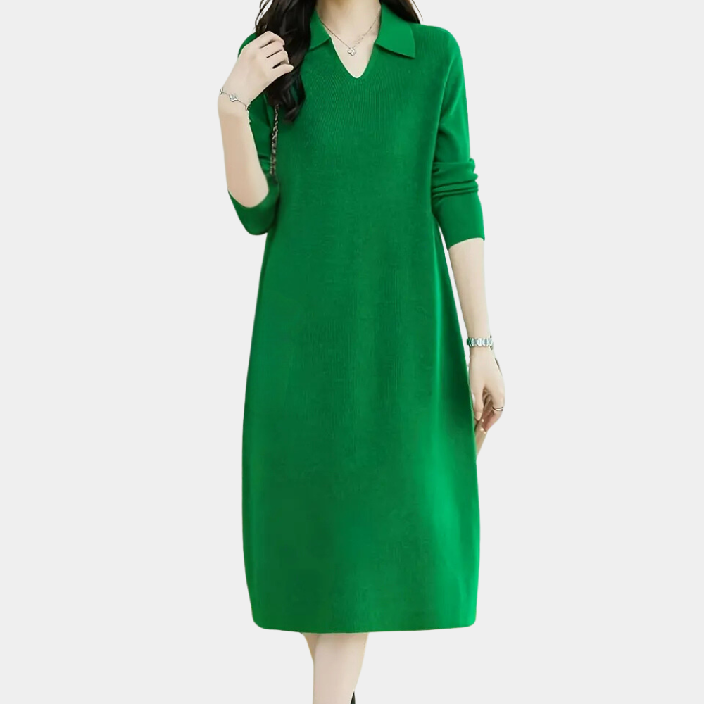 Strick Kleid Midi Lang Damen