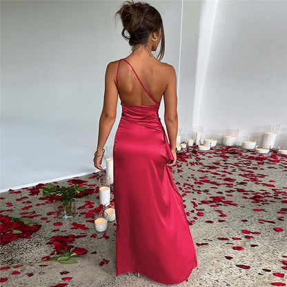 WOLF™ – Damen Maxikleid Sommer Ein-Schulter-Design Atmungsaktiv & Elegant-5