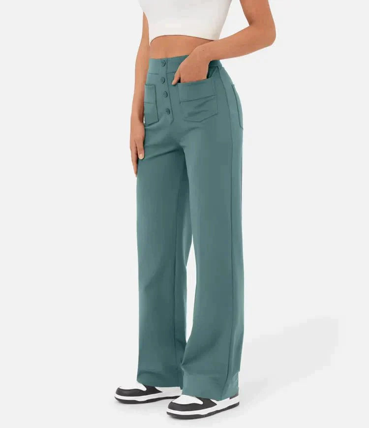 Damenhose Hochtaillig Elastisch Slim Fit