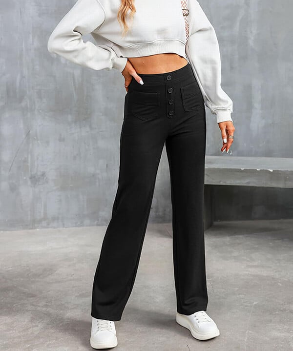 Damenhose Hochtaillig Elastisch Slim Fit