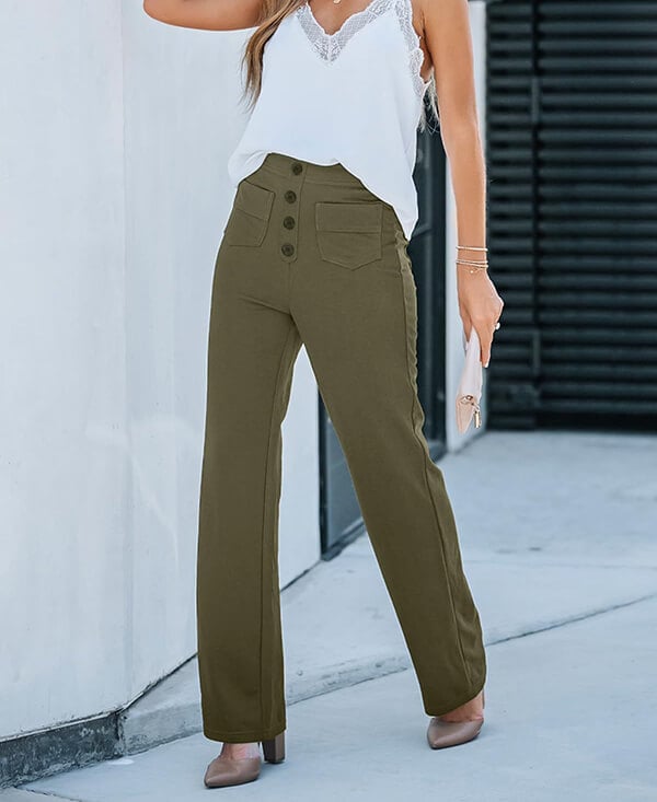 Damenhose Hochtaillig Elastisch Slim Fit