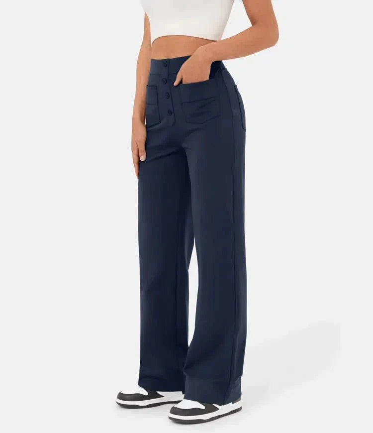 Damenhose Hochtaillig Elastisch Slim Fit