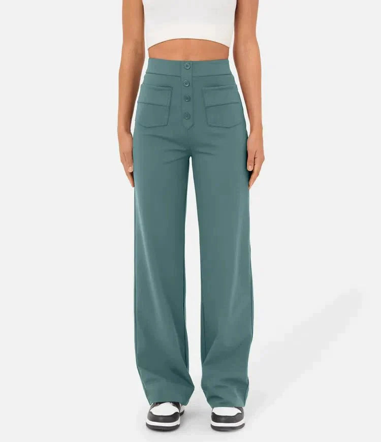 Damenhose Hochtaillig Elastisch Slim Fit