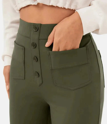 Damenhose Hochtaillig Elastisch Slim Fit