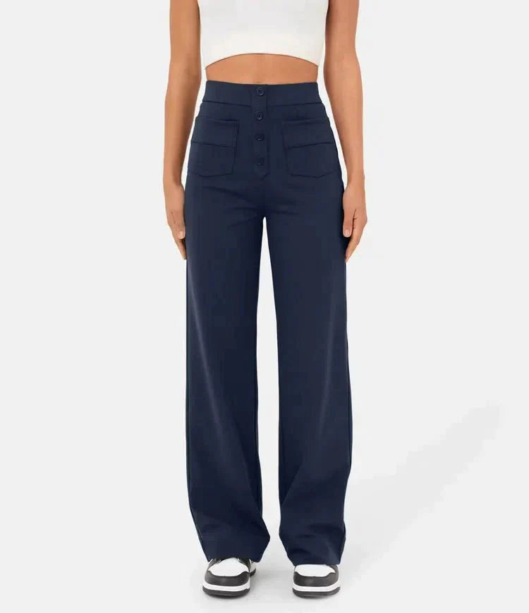 Damenhose Hochtaillig Elastisch Slim Fit