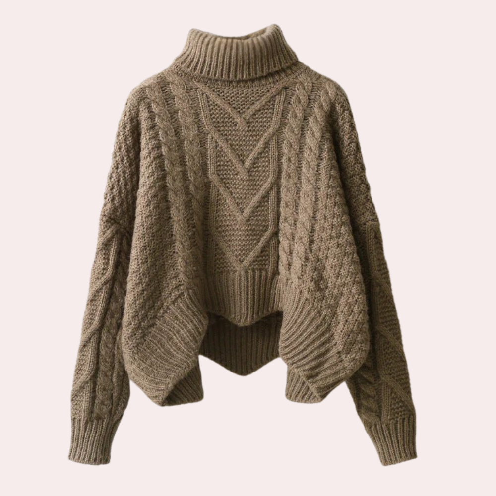 Damen Rollkragenpullover Gestrickt Stylisch