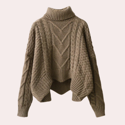 Damen Rollkragenpullover Gestrickt Stylisch